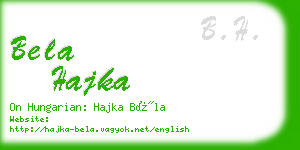 bela hajka business card